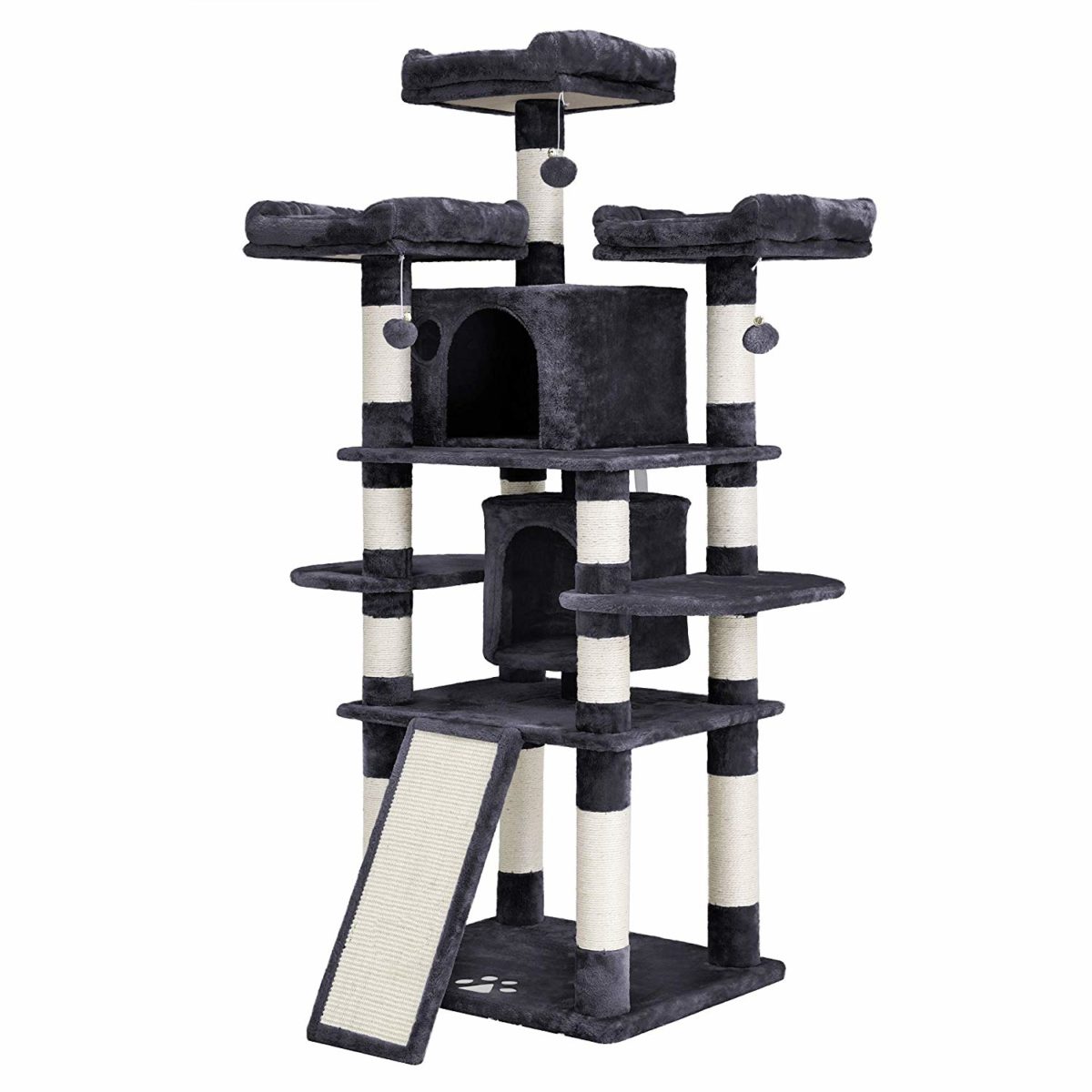 FEANDREA 67 inches MultiLevel Cat Tree for Large Cats, with Cozy Perches, Stable Pet Happy Life